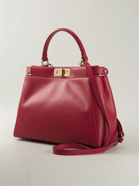 fendi peekaboo large red|fendi large peekaboo tote.